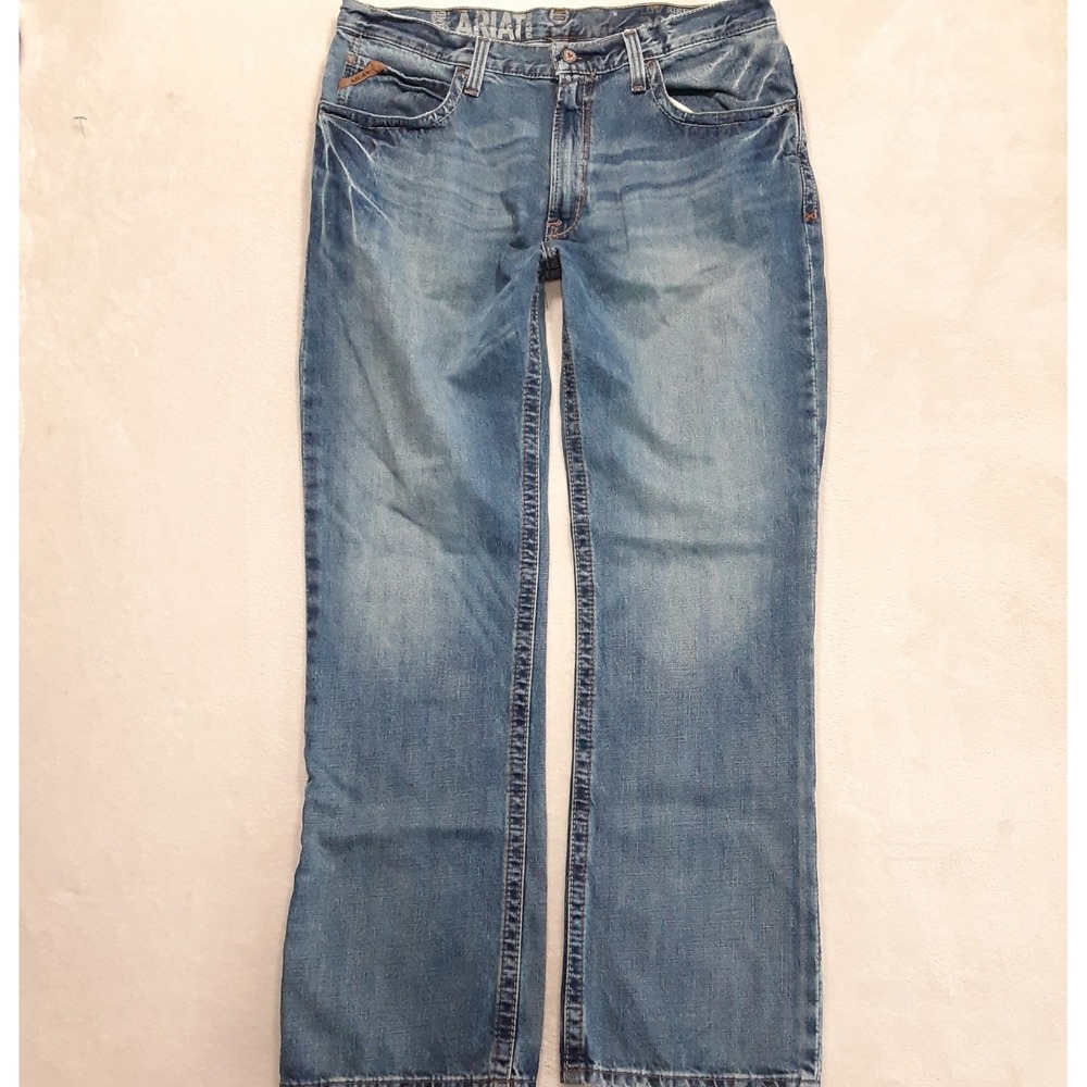 Ariat Men's M4 Low Rise Scoundrel Boot Cut Jean (Style 10008403) 38x34 Blue